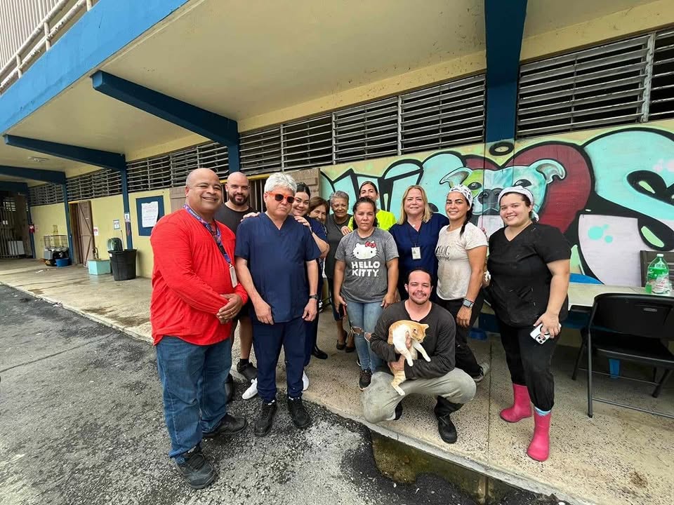Veterinary staff and volunteers after a clinic day